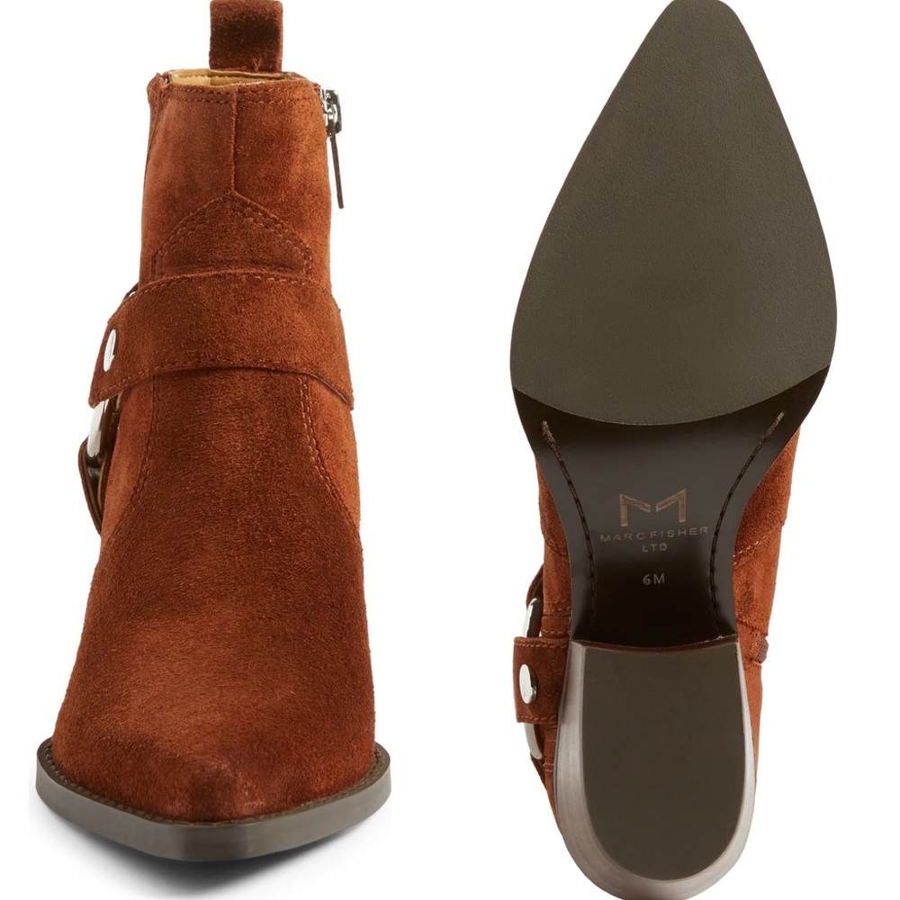 new Marc Fisher ★ Suede Western Chelsea Ankle Boot - Picture 4 of 15